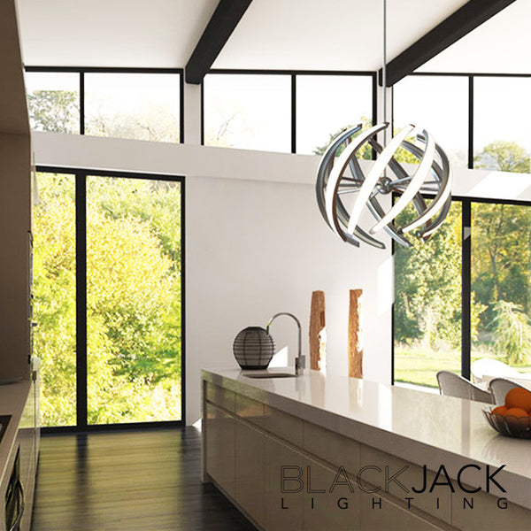 BlackJack Swirl 9-arm LED Pendant Light