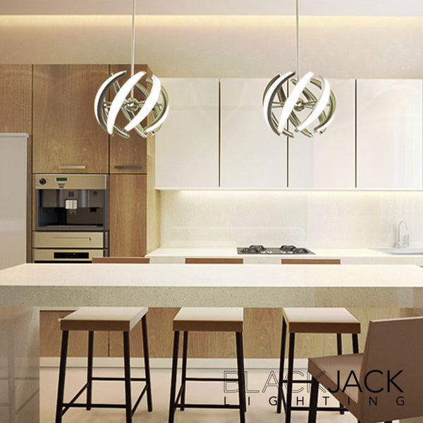 BlackJack Lighting Swirl 7-arm LED Pendant Light
